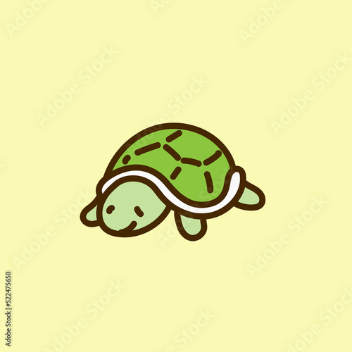 歩く亀のかわいいイラスト