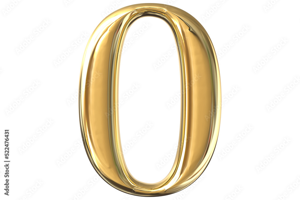 number 0 gold bracelet isolated number 0 gold bracelet isolated