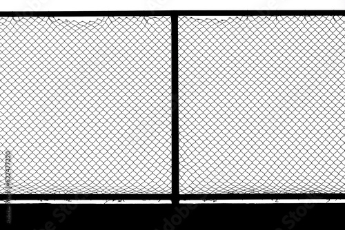 Decorative wire mesh of fenc silhouette isolated on white background