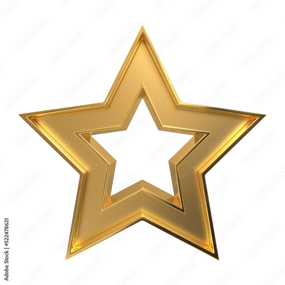 Fototapeta premium gold star on white background