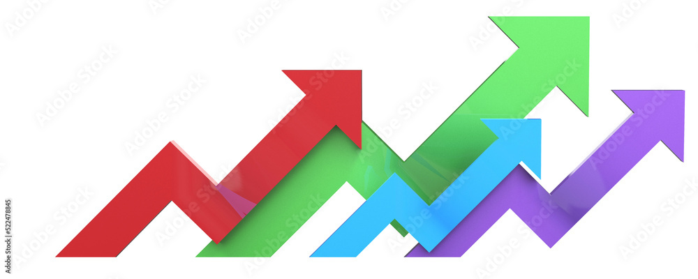 Colorful arrow. Growing business concept.3D rendering. Colorful arrow. Growing business concept.3D rendering.