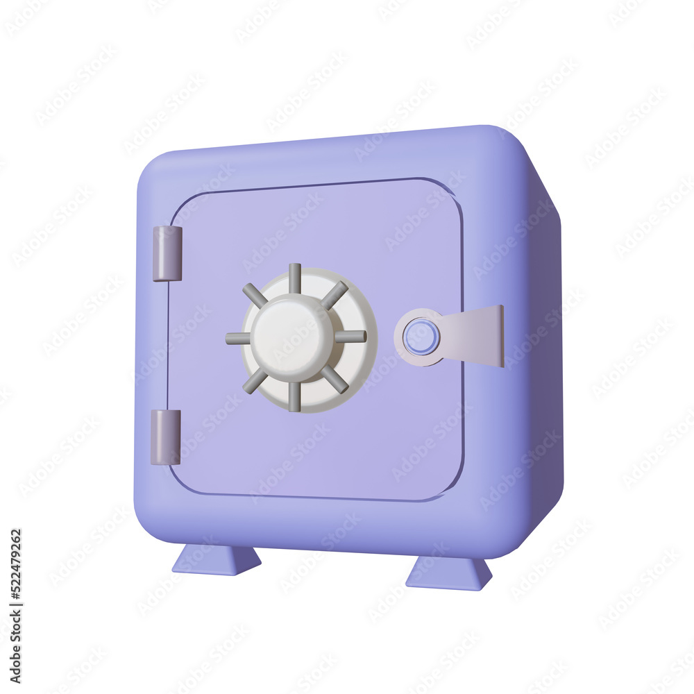 Purple Safe box isolated on a transparent background Purple Safe box isolated on a transparent background