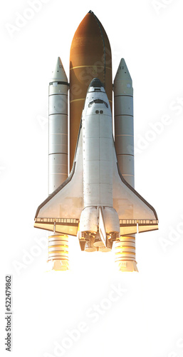 Tela Space Shuttle takes off into space