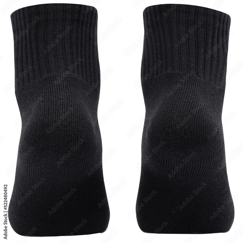 Black socks mockup, Cutout. Stock Photo Adobe Stock