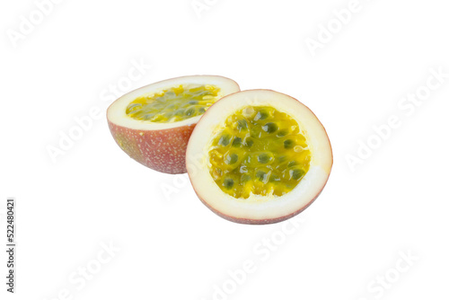 Passion fruit isolated on white background with clipping path