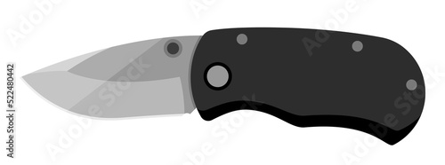 Jackknife knife. Cute jackknife knife isolated on white background. Vector illustration