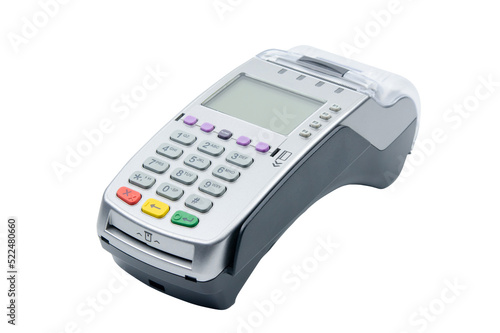 EDC machine or electronic data capture machine isolated on white background with clipping path