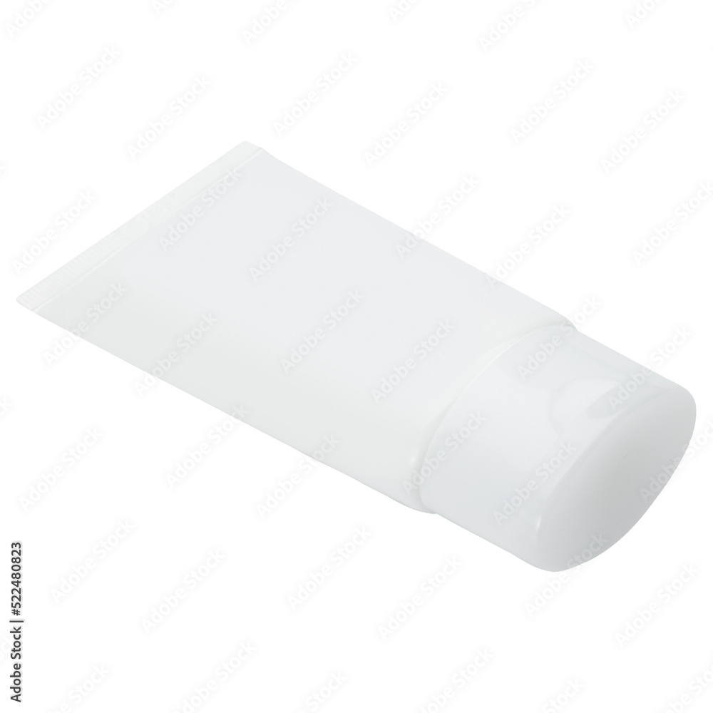 White plastic cream tube or gel product mockup, Cutout. White plastic cream tube or gel product mockup, Cutout.