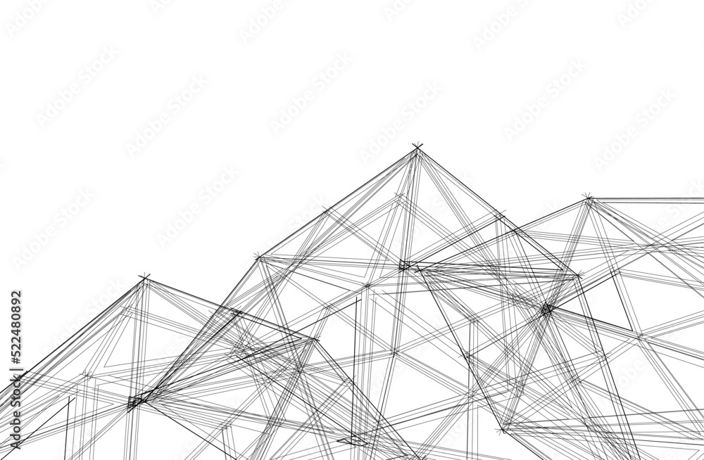 abstract architecture vector 3d illustration