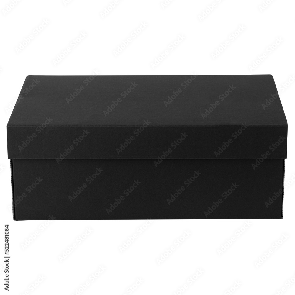 Fototapeta premium Black shoes box mockup, Cutout.