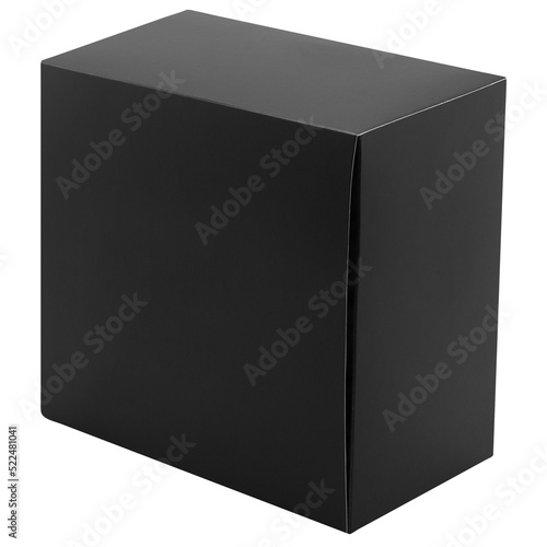 Black box product packaging mockup, Cutout.