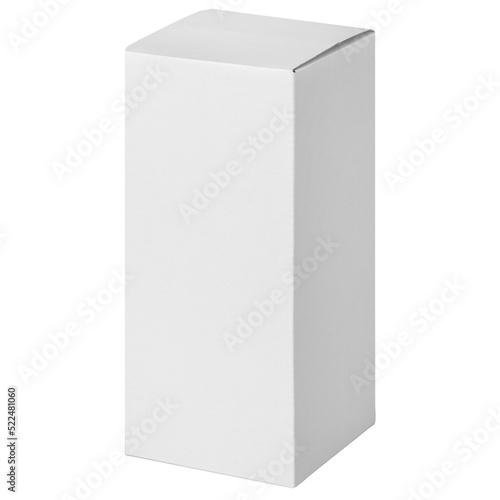 White box tall shape product packaging mockup, Cutout. © Touchr