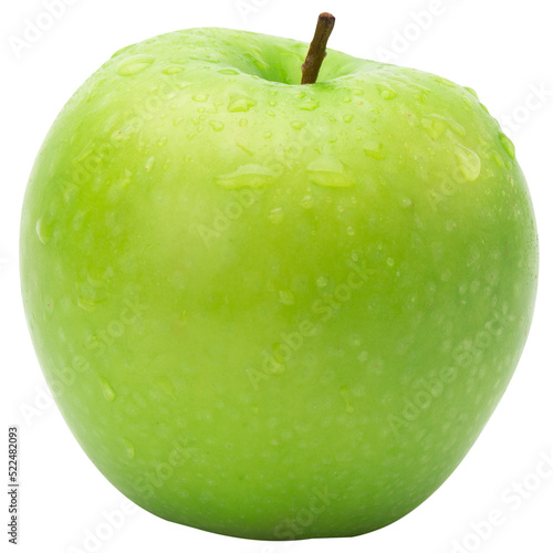Foto Ripe whole green apple, Cutout.