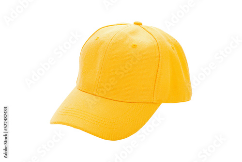 Yellow baseball cap isolated on white background. with clipping path