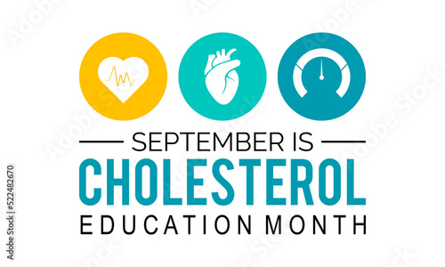 National Cholesterol Education month is observed every year during September.vector template for banner, card, poster, background design