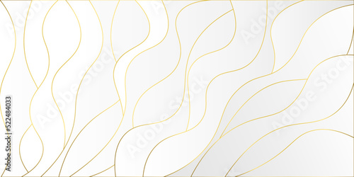 White futuristic gold pattern abstract background with wavy shape, white abstract use for business, corporate, institution, poster, template, party, festive, seminar, advertising, vector, illustration