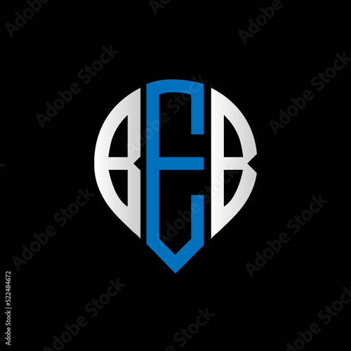 BEB logo monogram isolated on circle element design template, BEB letter logo design on black background. BEB creative initials letter logo concept. BEB letter design.
 photo