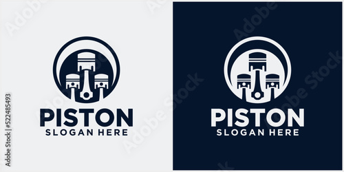 Service Engine Repair Maintenance logo Gears and pistons Automotive engine mechanic technology logo