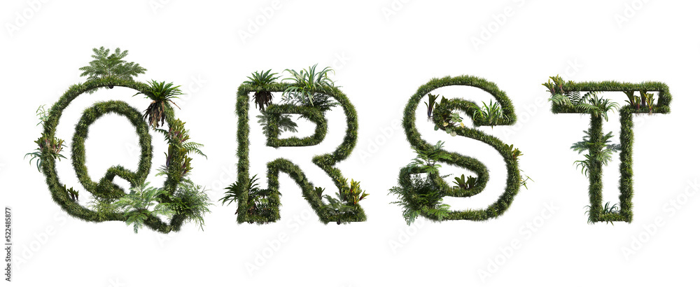 Vertical garden on lettering on transparent background Vertical garden on lettering on transparent background