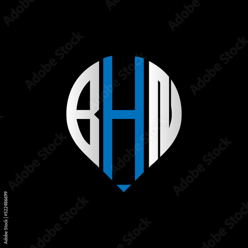 BHN logo monogram isolated on circle element design template, BHN letter logo design on black background. BHN creative initials letter logo concept. BHN letter design.
 photo