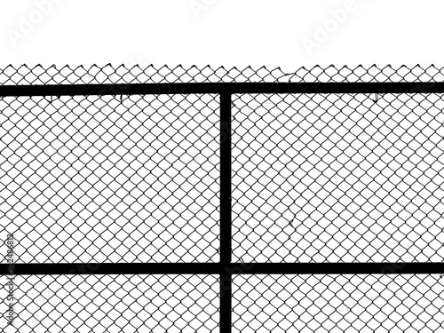 wire mesh of fence isolated on white background