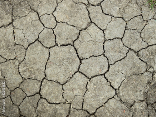 dry ground with crack in arid season