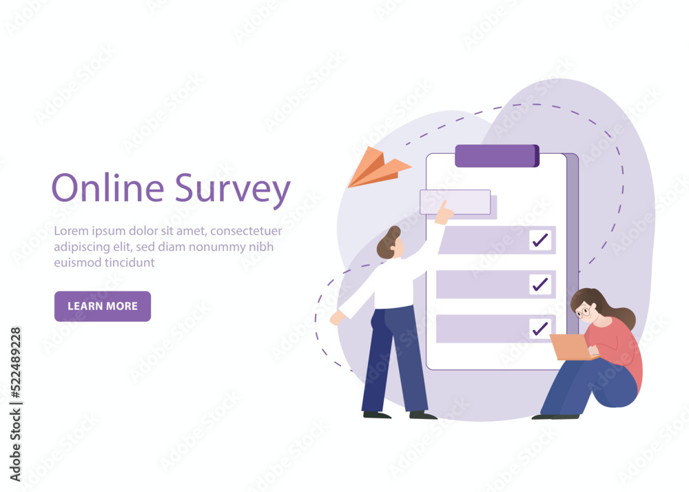 Man and Woman Character Filling Test Online in Customer Survey. Flat Isometric Vector Illustration. Man and Woman Character Filling Test Online in Customer Survey. Flat Isometric Vector Illustration.