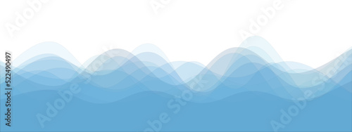 Sea waves illustration texture background with copy space. Flat lay backdrop