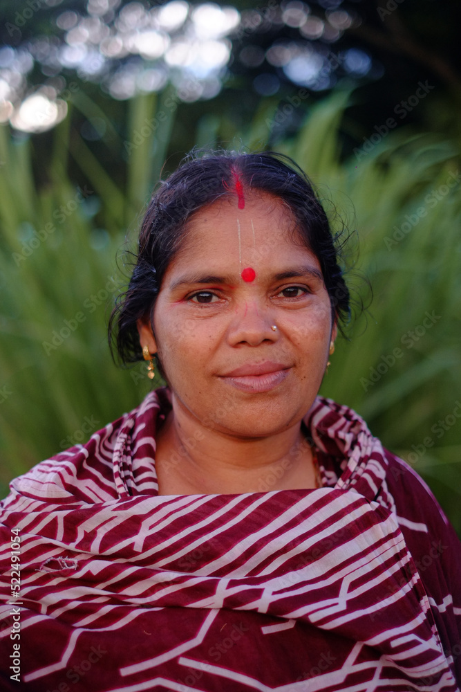 South asian hindu religious woman in traditional dress, Bangladeshi