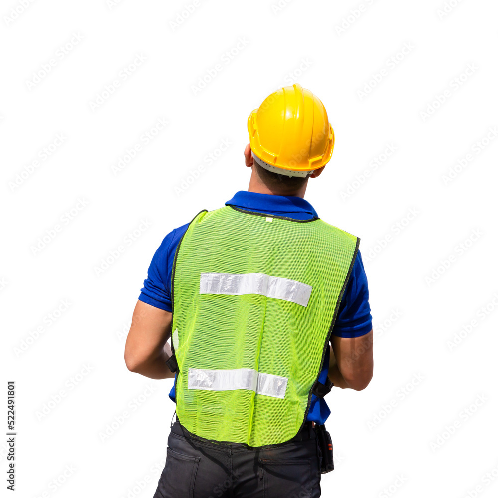Portrait of worker man in a uniform, foreman in hardhat, job and occupation concepts Portrait of worker man in a uniform, foreman in hardhat, job and occupation concepts