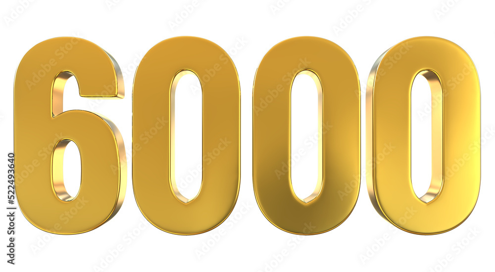 3d golden number 6000 3d golden number 6000