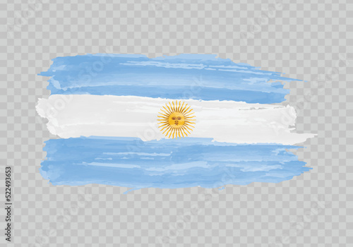 Watercolor painting flag of Argentina