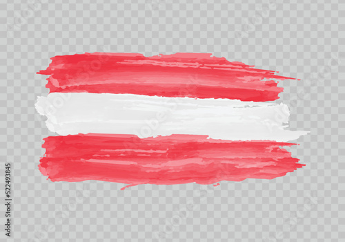 Watercolor painting flag of Austria