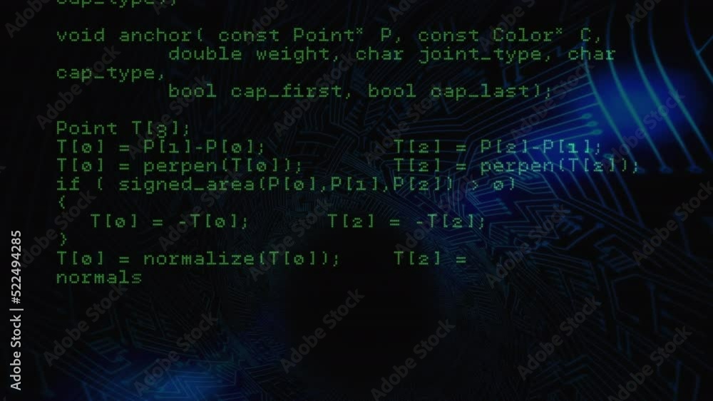 Animation of data processing on computer circuit board over blue background Animation of data processing on computer circuit board over blue background