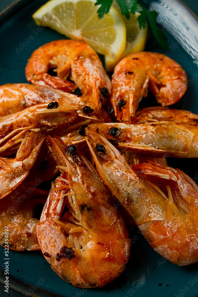 Fried with spices, King prawns, undivided , top view, selective focus, seafood, shrimp, no people, Fried with spices, King prawns, undivided , top view, selective focus, seafood, shrimp, no people,