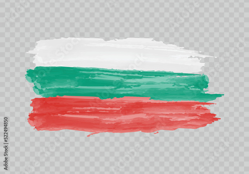 Watercolor painting flag of Bulgaria