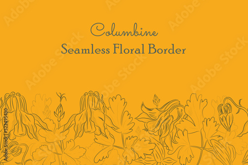 Seamless Border Made with Hand Drawn Columbine