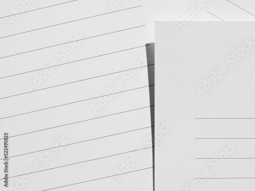 pile of white paper sheet with lined, texture background