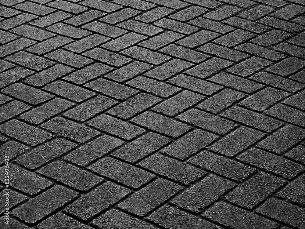 old black brick pavement texture