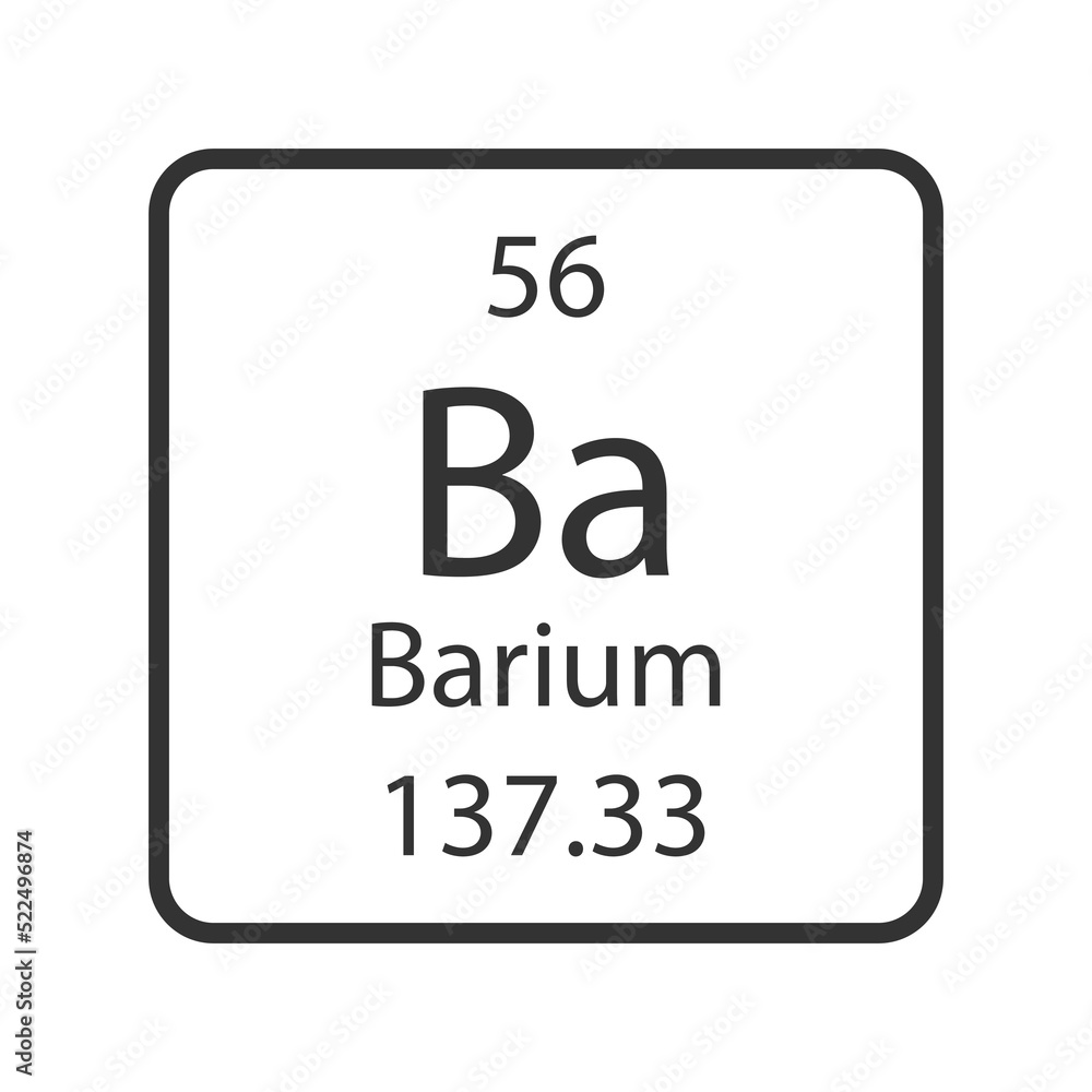 Barium symbol. Chemical element of the periodic table. Vector illustration. Barium symbol. Chemical element of the periodic table. Vector illustration.
