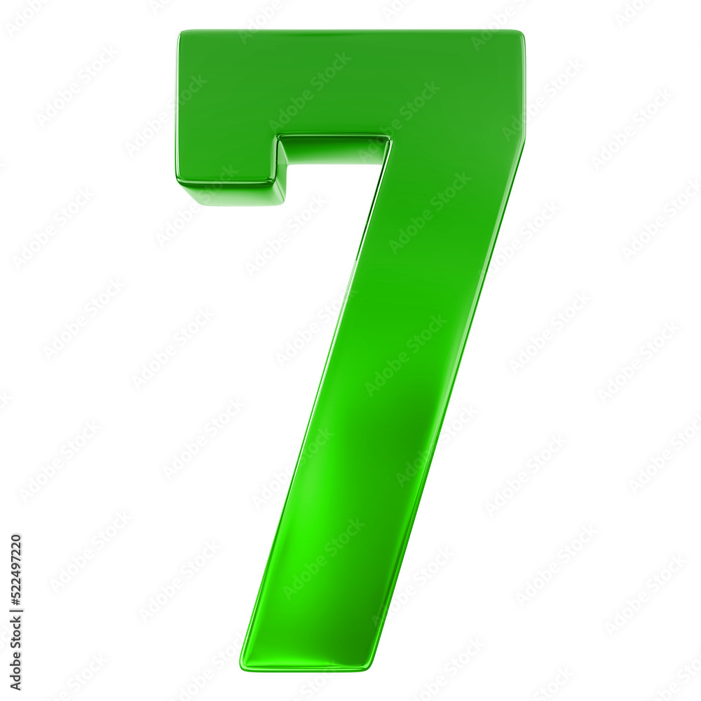3d green number 7 3d green number 7