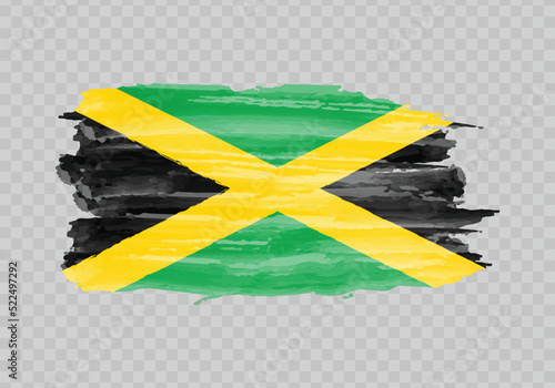 Watercolor painting flag of Jamaica