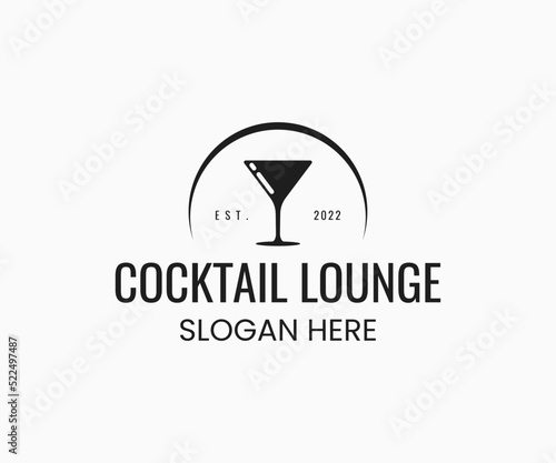 Cocktail logo design. Cocktail bar logo design template