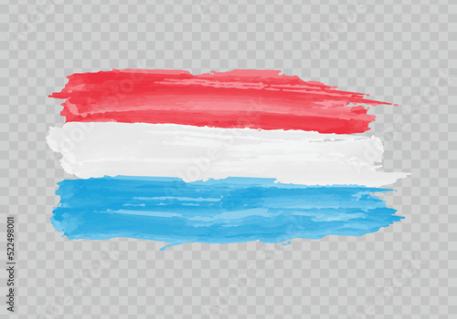 Watercolor painting flag of Luxembourg