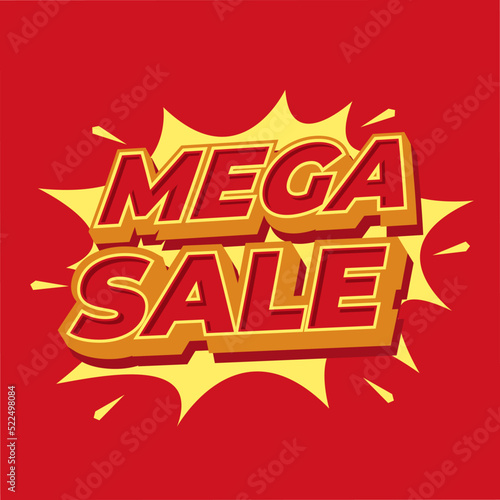 Sale banner template design, Mega sale special offer for promotion marketing, web and print design. End of season discount.