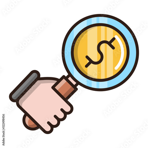 Money searching icon