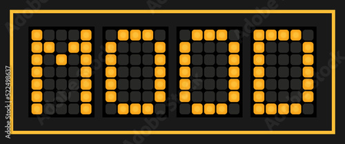 Orange color led banner in word mood on black background