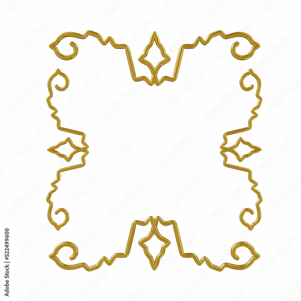 gold ornamental frame isolated on white gold ornamental frame isolated on white