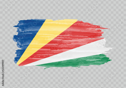 Watercolor painting flag of Seychelles