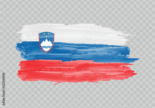 Obraz na plátně Watercolor painting flag of Slovenia